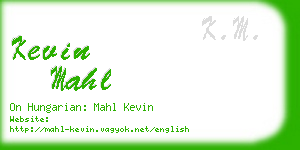 kevin mahl business card